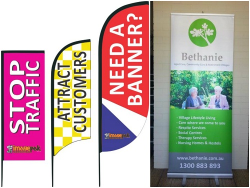 Promotional Flags and Banner